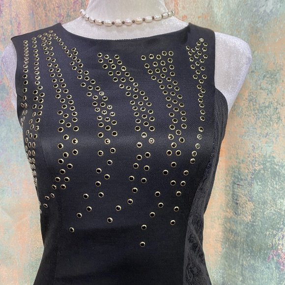 πMorena Rosa Unique Black Dress with Rivets - Picture 3 of 16